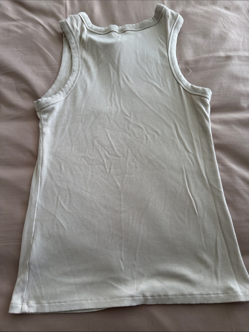 Source Unknown Cream Ribbed Tank Top - Picture 5 of 6